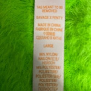 Fenty green fuzzy shorts